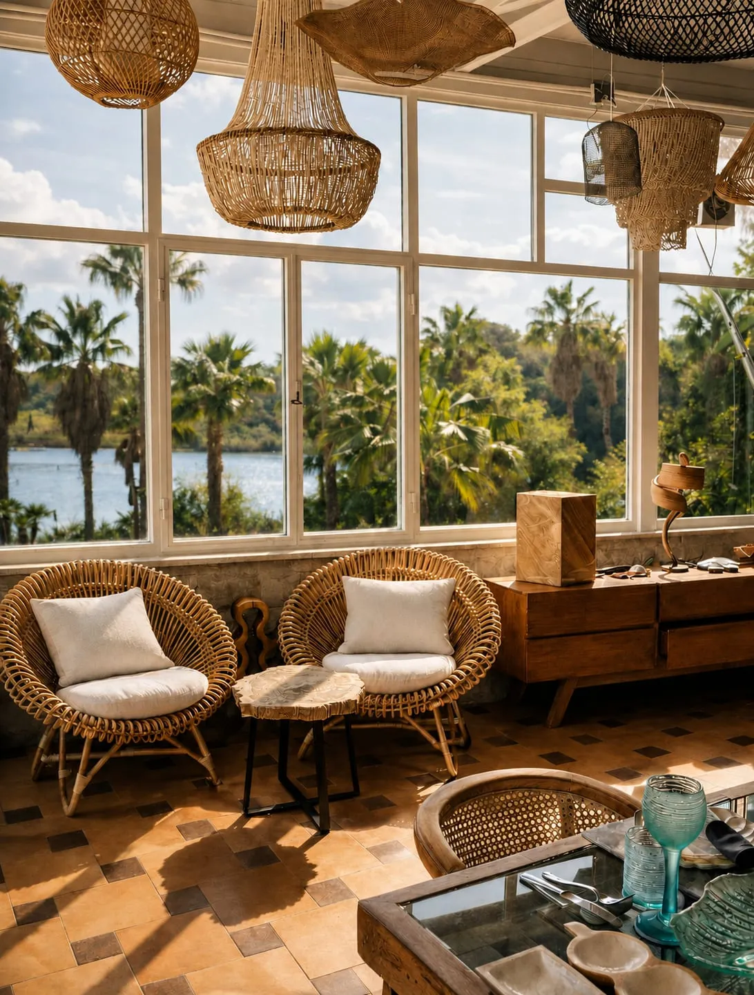 Interni dello showroom con arredi da Bali